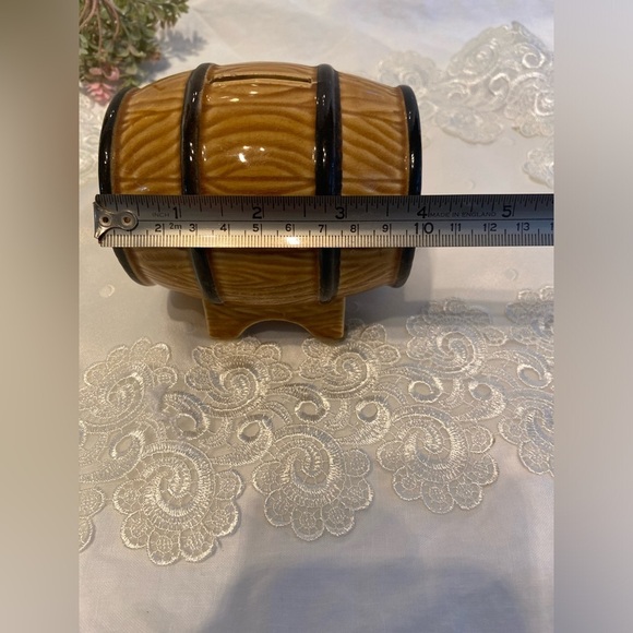 Vintage glazed ceramic Beer Barrel “Cuss Box” “swear jar” piggy bank (humour) - Picture 9 of 12